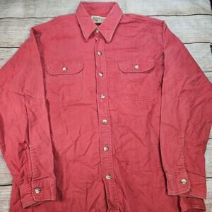 Vintage Ruggedwear By B.O.G Shirt Adult Large Faded Red Long Sleeve Distressed